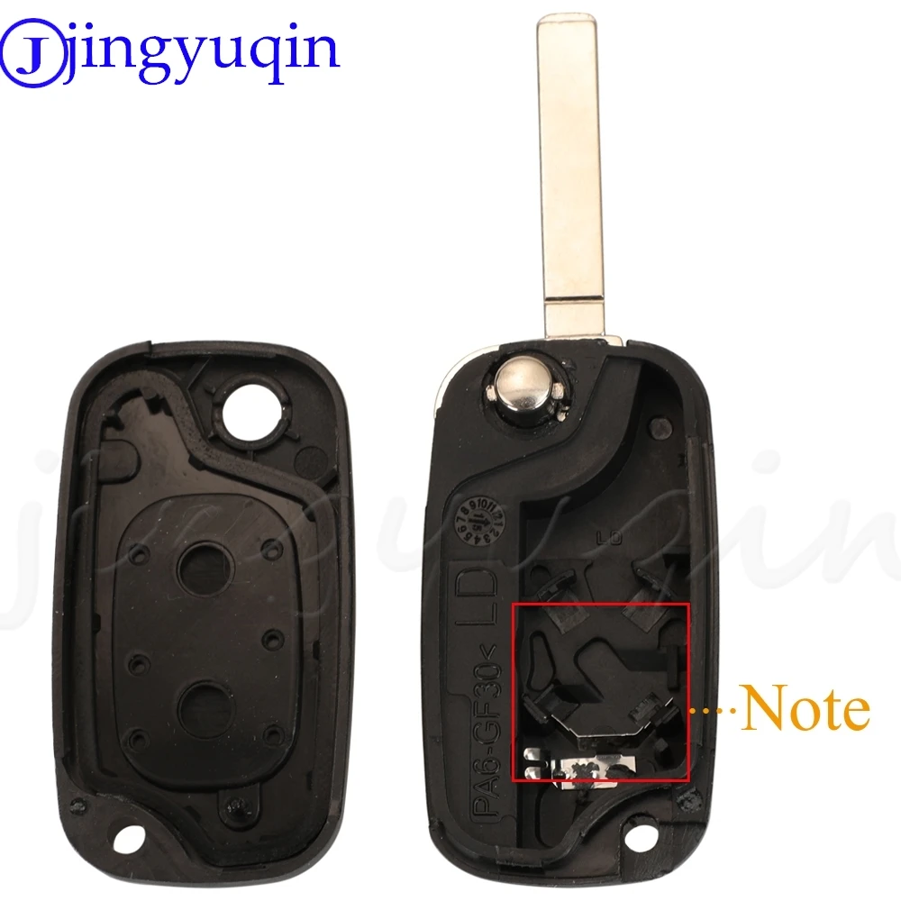 jingyuqin Remote Flip Folding Key Shell Fob Case For Renault Logan Clio Vivaro Master Traffic Kangoo Megane laguna