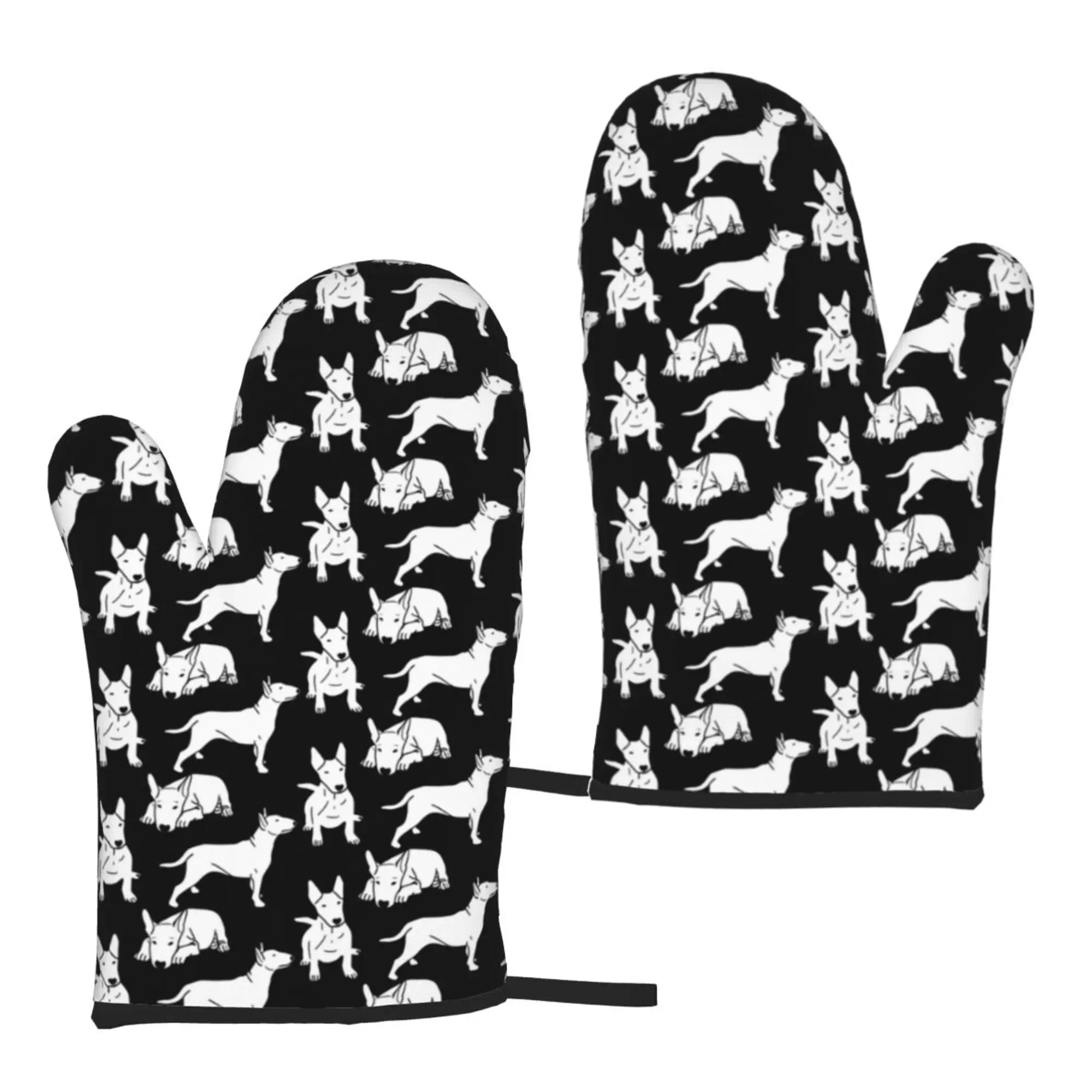 Bulldog Animals Lover Oven Gloves Set of 2 Cooking Gloves for Women Men BBQ Heat Resistant One Size Kitchen Gloves