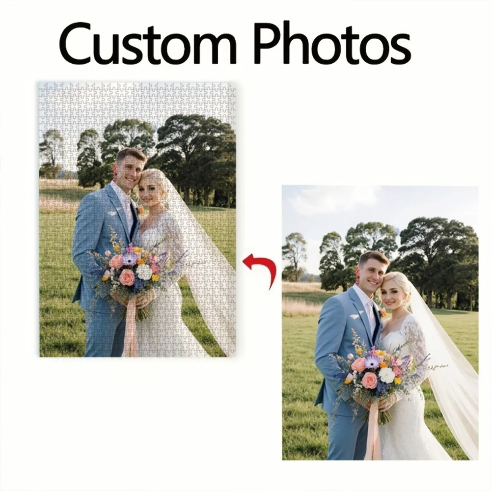 35/300/500/1071pcs Personalized Custom Photo Puzzle Wedding Photos DIY Toy Decoration Collectiable Growth Gift Christmas