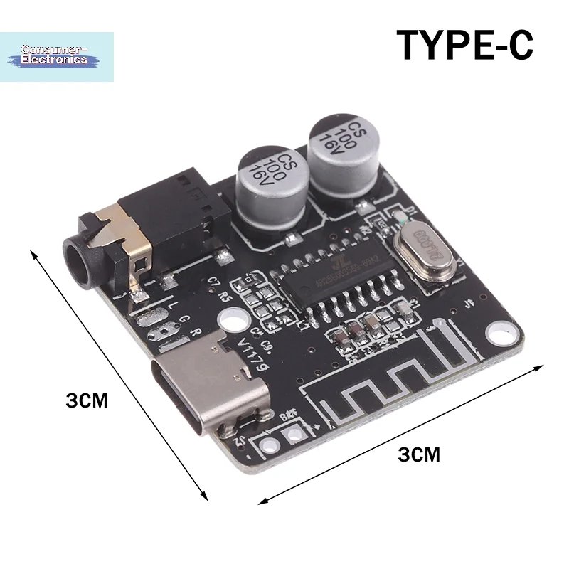 【Type-C Bluetooth Audio Receiver Board Bluetooth 5.1MP3 Lossless Car Audio Decoder Board Wireless Stereo Music Module 3.7-5V】