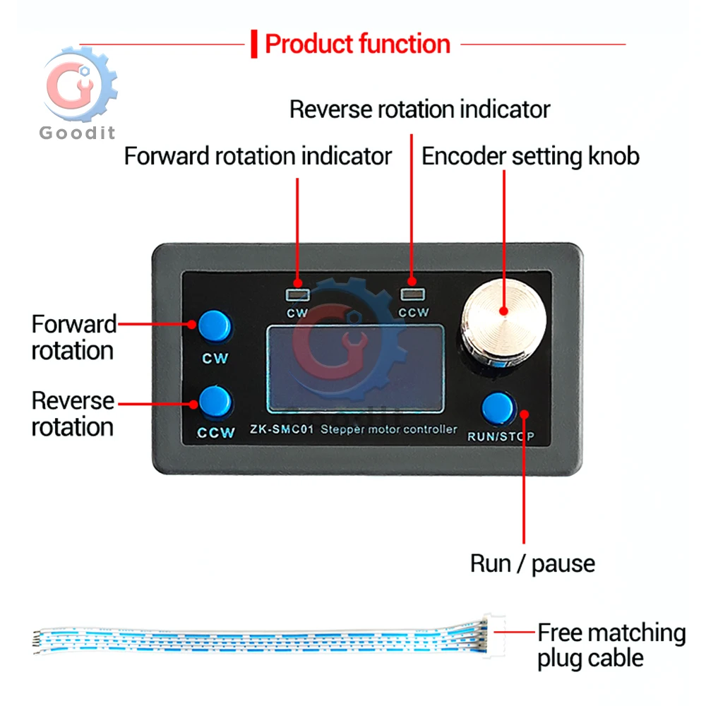 SMC01 Programmable 42 57 Stepper Motor Controller Positive Reverse Angle Pulse Speed Control Module PLC Serial Communication