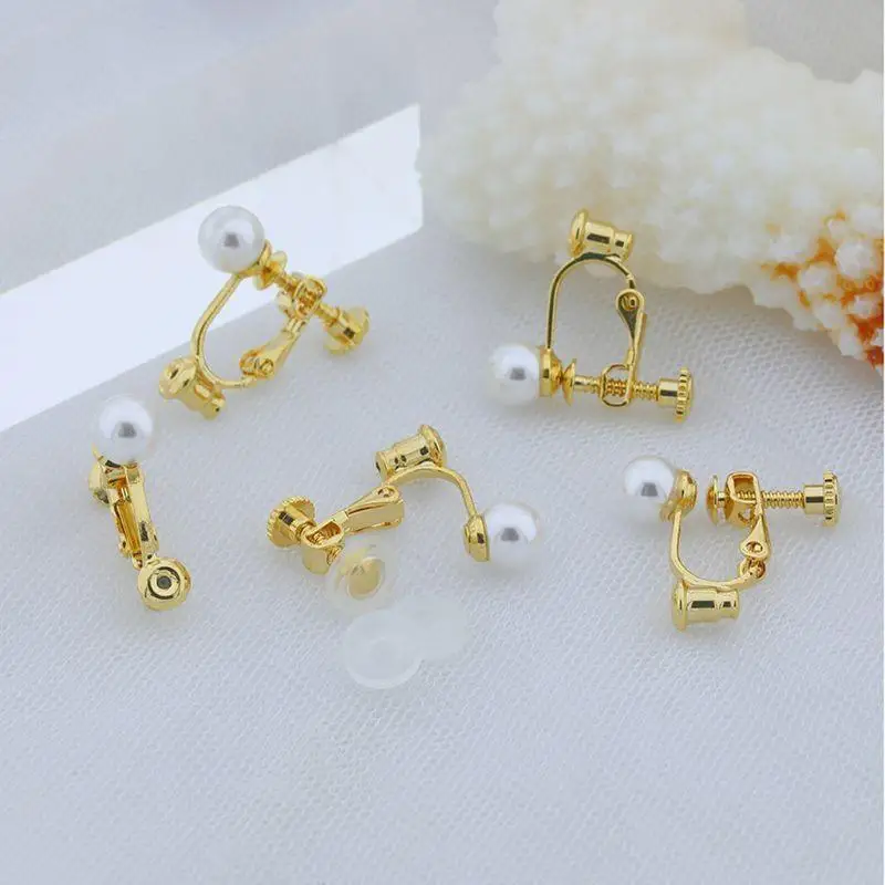A52E DIY handgefertigte Clip-on-Ohrring-Konverter, Schraub-Ohrclip-Konverter, verwandeln Sie Ohrstecker mit silberner Nadel in – Detail 10