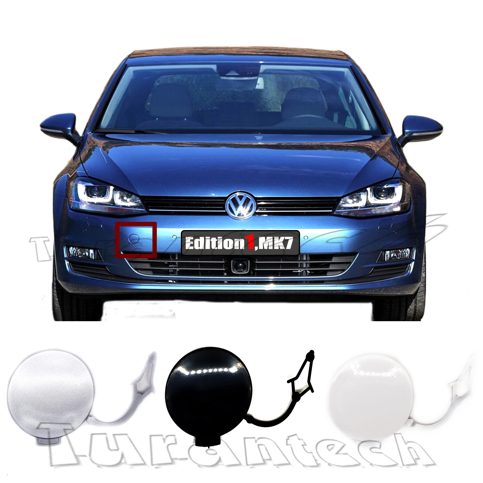 Front Tow Cover for 14-19 Vw Golf 7 VII MK7 Sedan Hatchback Alltrack GTI GTD TDI S SE SEL Towing Eye Hook Cap