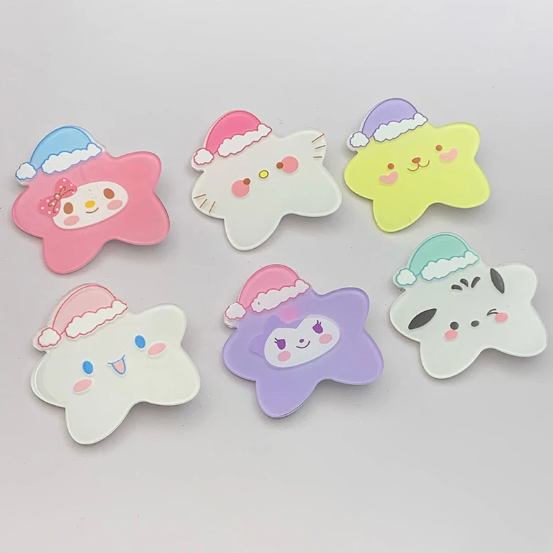 Sanrio Kawaii Anime Hairpins Sweet Hair Clip Pochacco Cinnamoroll Kuromi Hello Kitty Star Bangs Clip Cartoon Hair Accessories