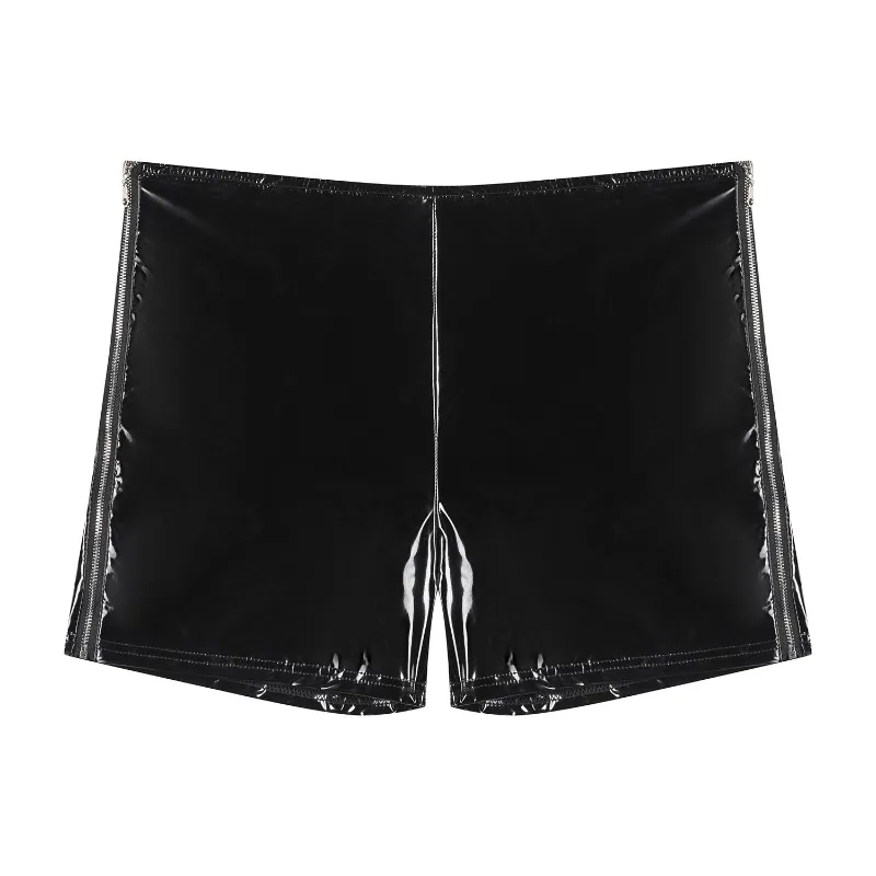 

Новые красные, черные повседневные мужские короткие кожаные брюки из ПВХ с боковой молнией, летние модные трендовые клубные шорты в стиле панк для мужчин