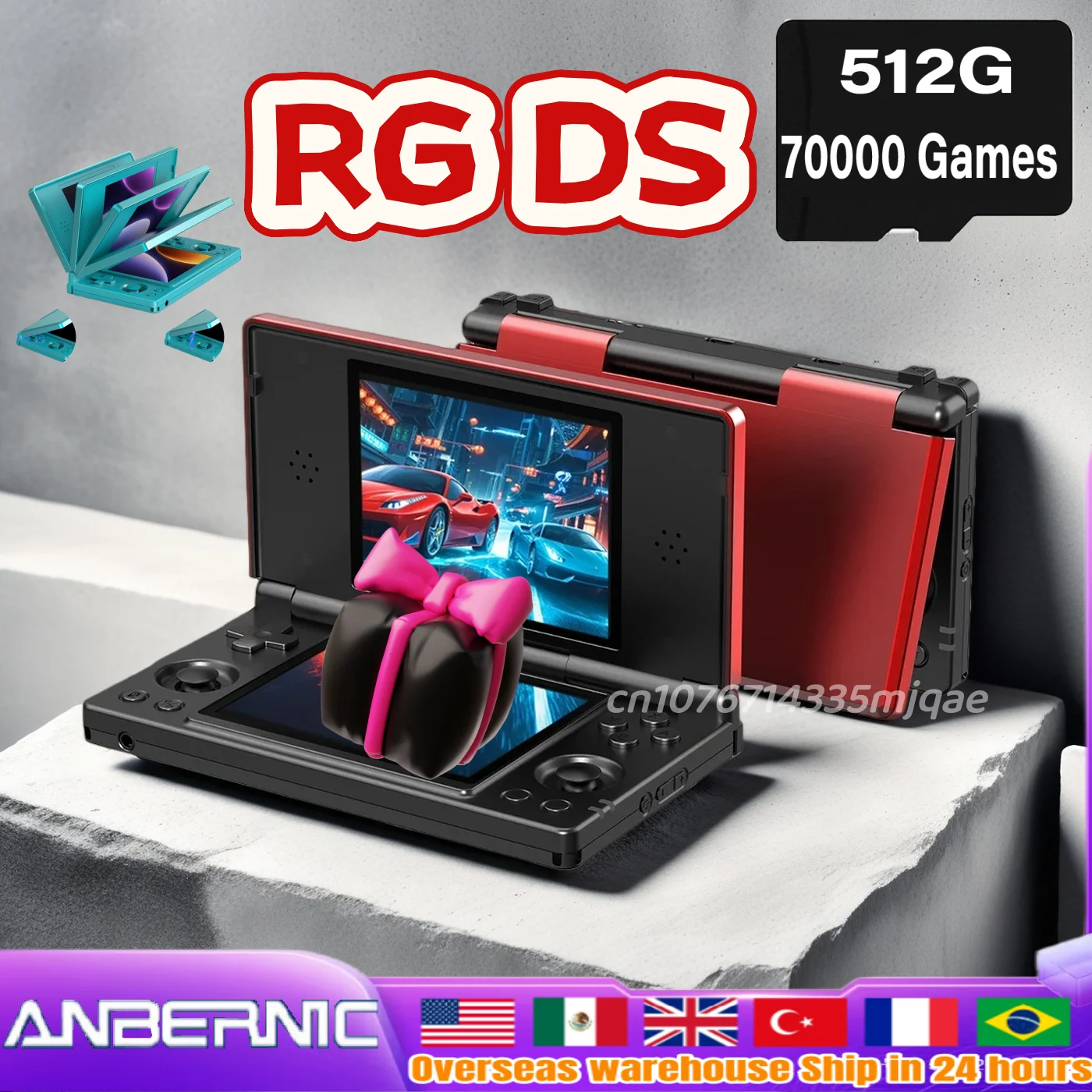 

Игровая консоль Anbernic RG DS Retro на Android 14 с 4-дюймовым IPS-экраном, двойным мультисенсорным управлением и функцией флип-плеера RGDS – идеальный подарок на Рождество