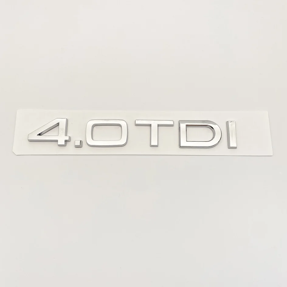 Car Trunk Sticker 3D ABS Chrome Silver 2.0 2.5 3.0 4.0 5.0TDI 30 35 40 45 50 55 TDI For Audi A1 A3 A4 A5 A6 A7 A8 Q2 Q3 Q5 Q7 TT