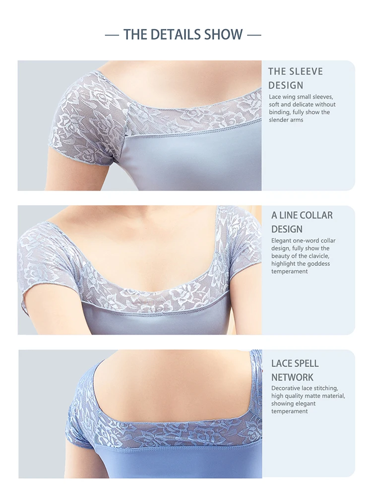 ملابس رقص الباليه للنساء ، ملابس رقص شبكية للبالغين ، ياقة قائمة ، مشبك مخفي ، ملابس رقص ، ملابس سباحة