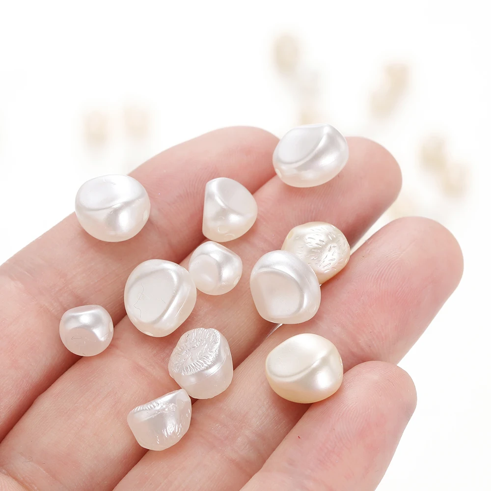 30Pcs Irregular ABS Imitation Pearls Beads Acrylic Spacer Loose Beads for Jewelry Making DIY Necklace Earrings Bracelet Necklace