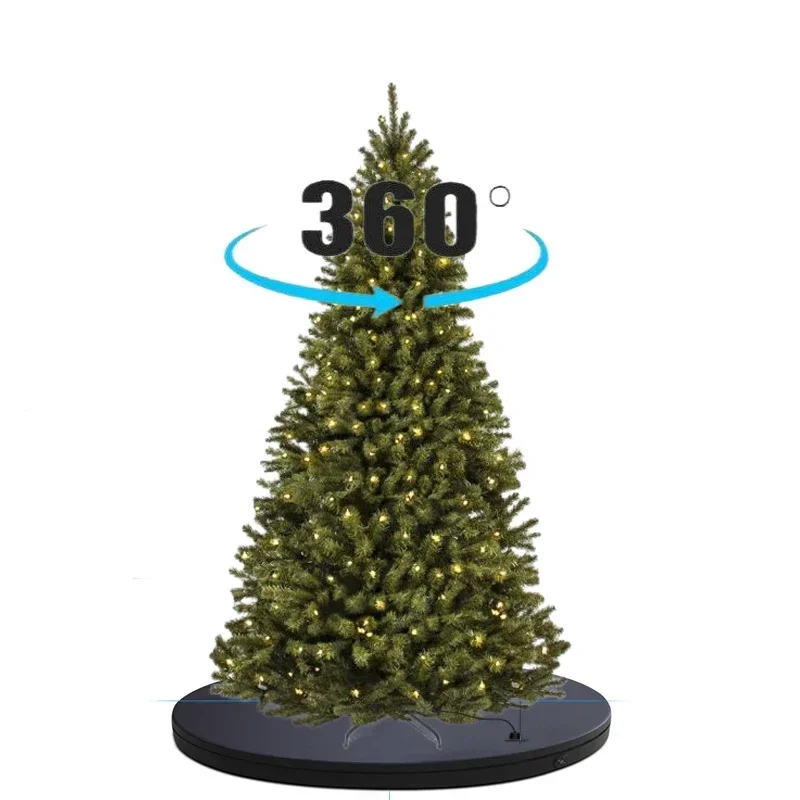 black metal Electric turntable rotating Stand rotary plate with Outlet for powered Christmas tree display