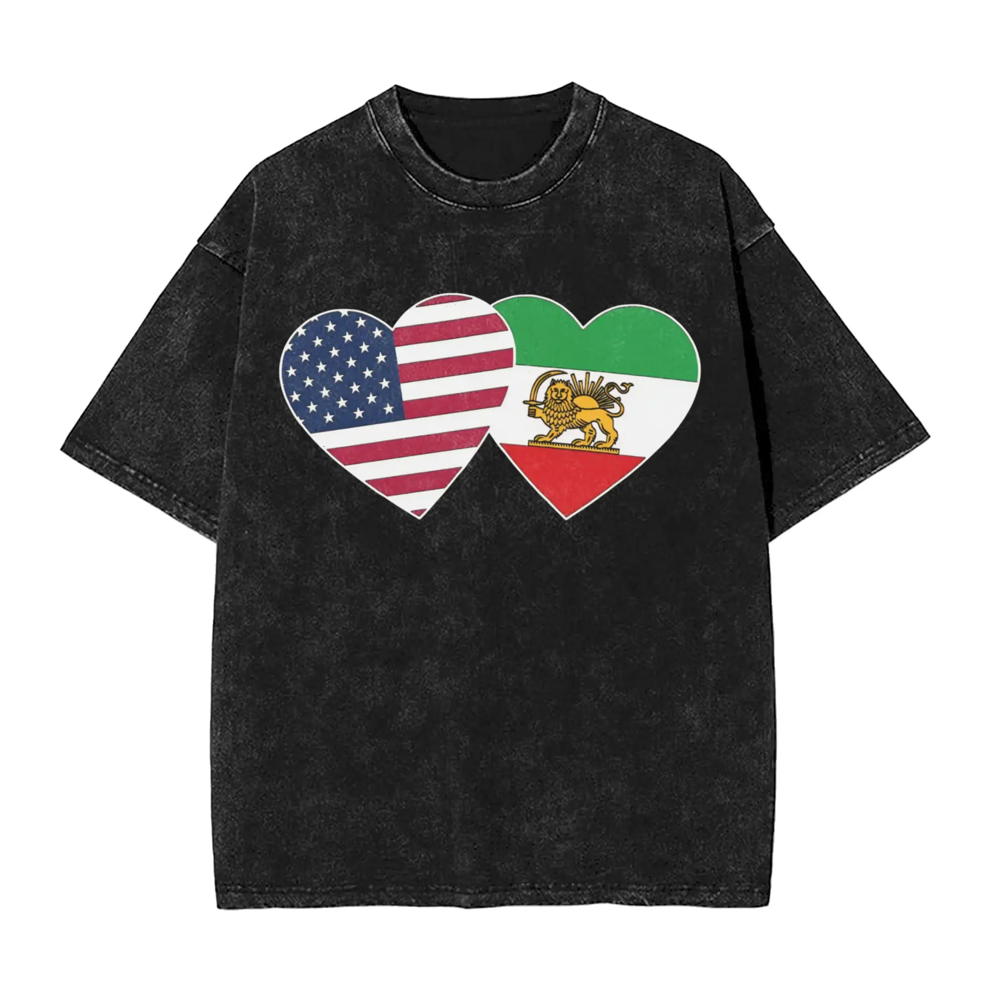 Men's Persian American Flag USA Iran Persia Iranian Roots Heritage T Shirts Top Tees Summer Casual T-Shirt O Neck Fashion Tshirt