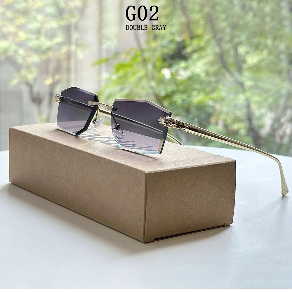 2026 randlose Sonnenbrille Frauen Vintage Luxus Mode Gläser Shades Dropshipping Luxe Lentes De Sol Mujer Lunette Soleil Femme – Detail 4