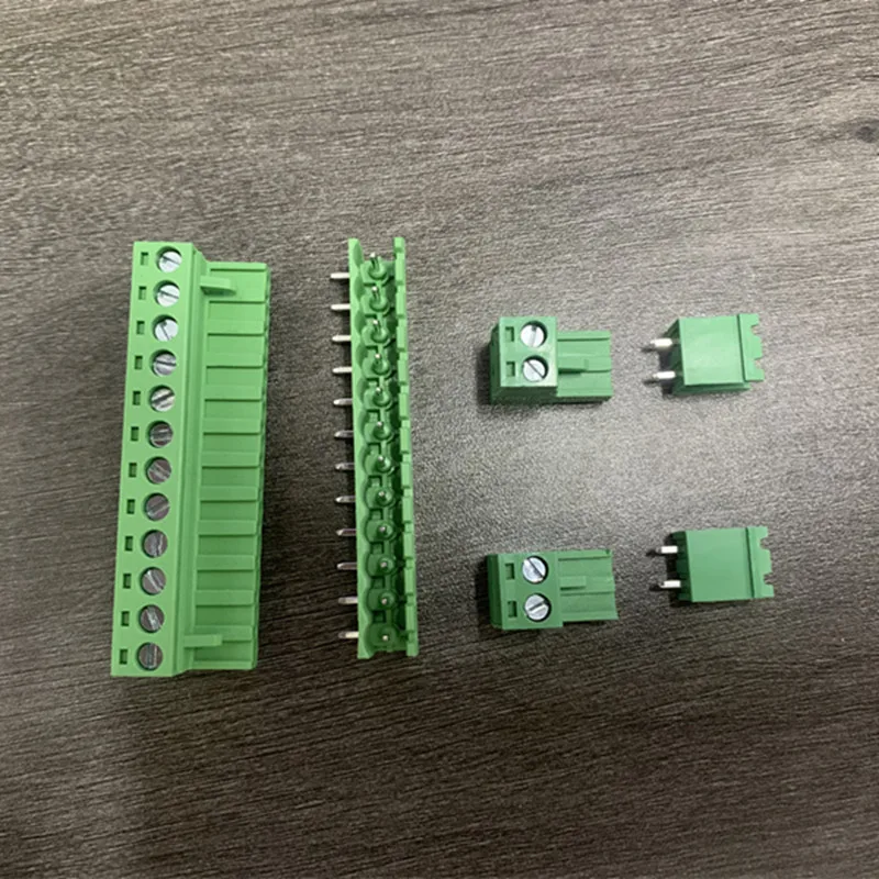 5Pair 5.08mm 2EDG 2-5P PCB Screw Terminal Block Connector 300V 10A 2EDG Plug-in Straight Pin PCB Terminals Wire Connector