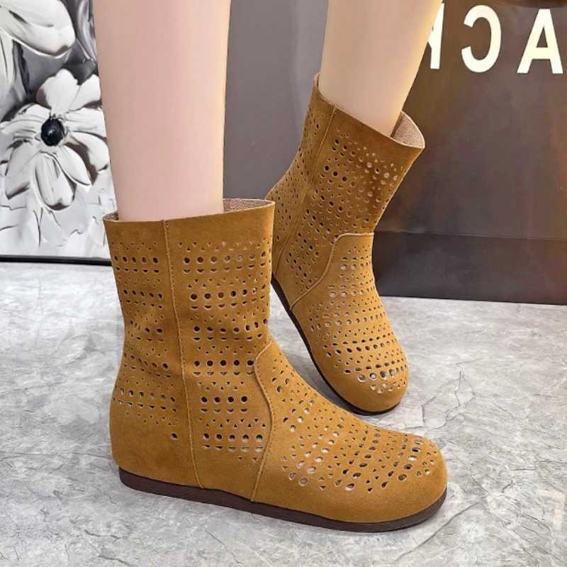 

Женская обувь на плоской подошве, дизайнерские ботильоны, новая летняя женская спортивная обувь, модные крутые ботинки 2025 года, дышащие модельные ботинки