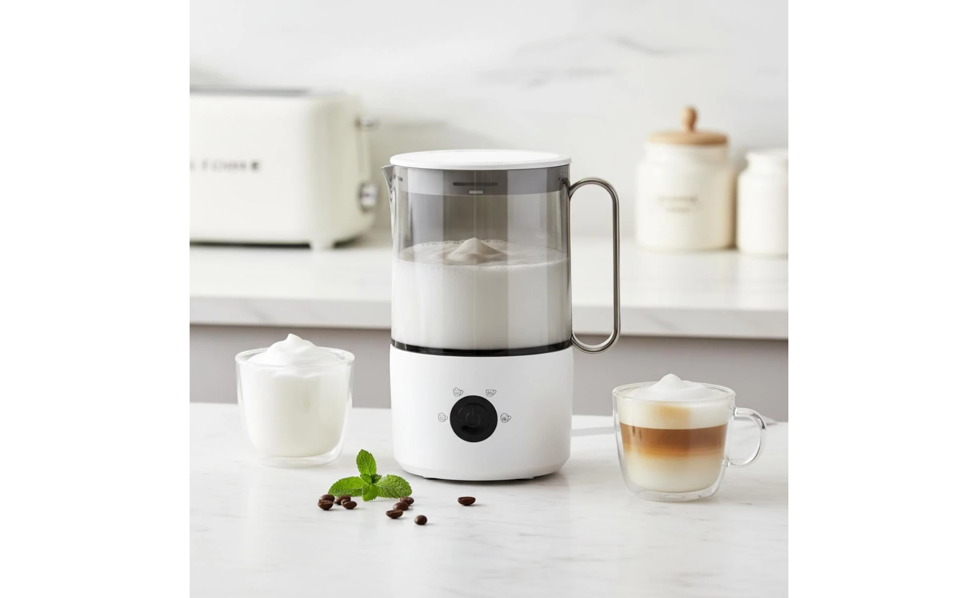 Electric Milk Frother Central Whisk Milk Foam Appliance Frothing Jug Fill Lines Countertop Appliance Easy to Use Electric Milk Frother Central Whisk Milk Foam Appliance Frothing Jug Fill Lines Countertop Appliance Easy to Use