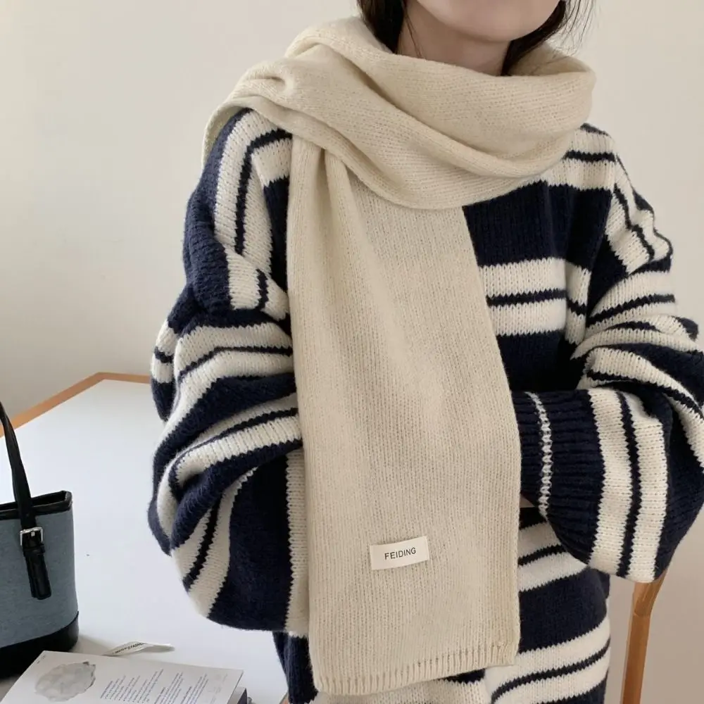 

Letter Wool Scarf Wool Scarves Cashmere Shawl Knitted Scarf Korean Style Scarves Solid Color Winter Cashmere Scarves Couple