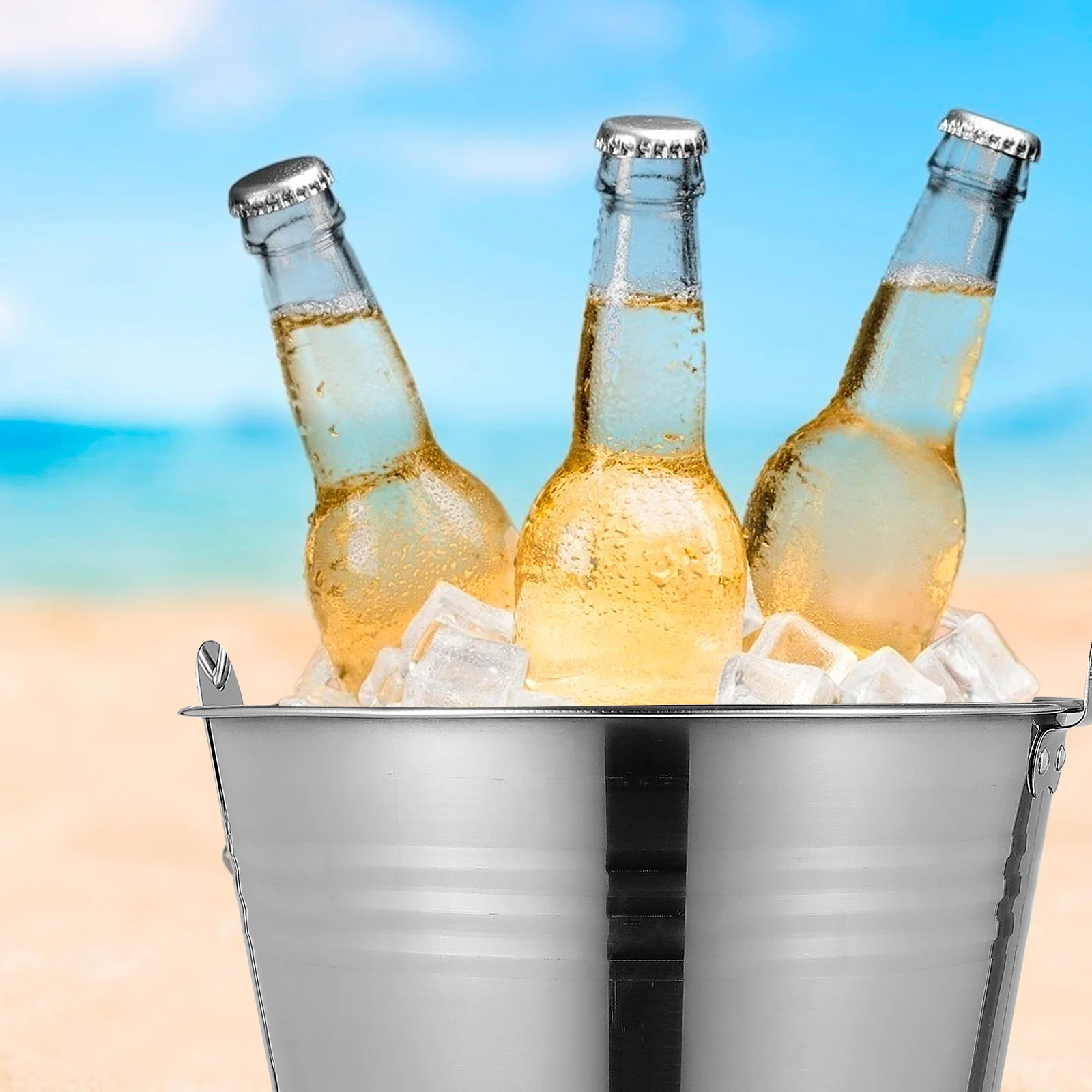 Портативный мусорный бак, ведро из нержавеющей стали с ручкой, многоцелевой контейнер для воды и молока большой емкости, устойчивый к коррозии