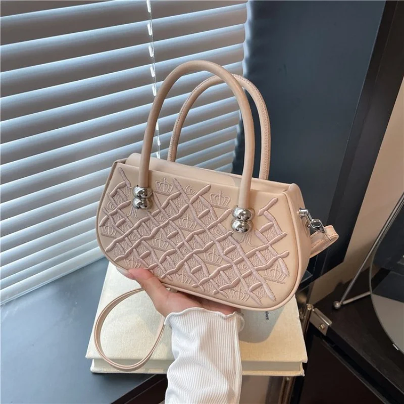 

Fashionable Letter Logo Solid Color Tote Bag Commuter Messenger Purse Shopper For Women Elegant Classic