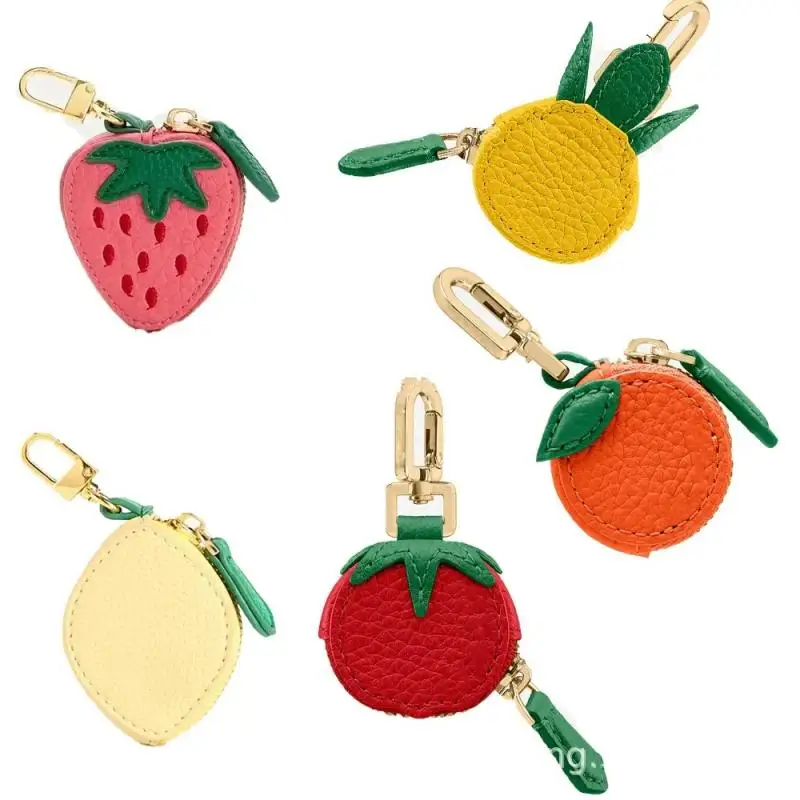 

Fashion Cute Fruit Shape Coin Purse Keychain Bag Hanging Zipper Earphone Bag For Women Girls Gift