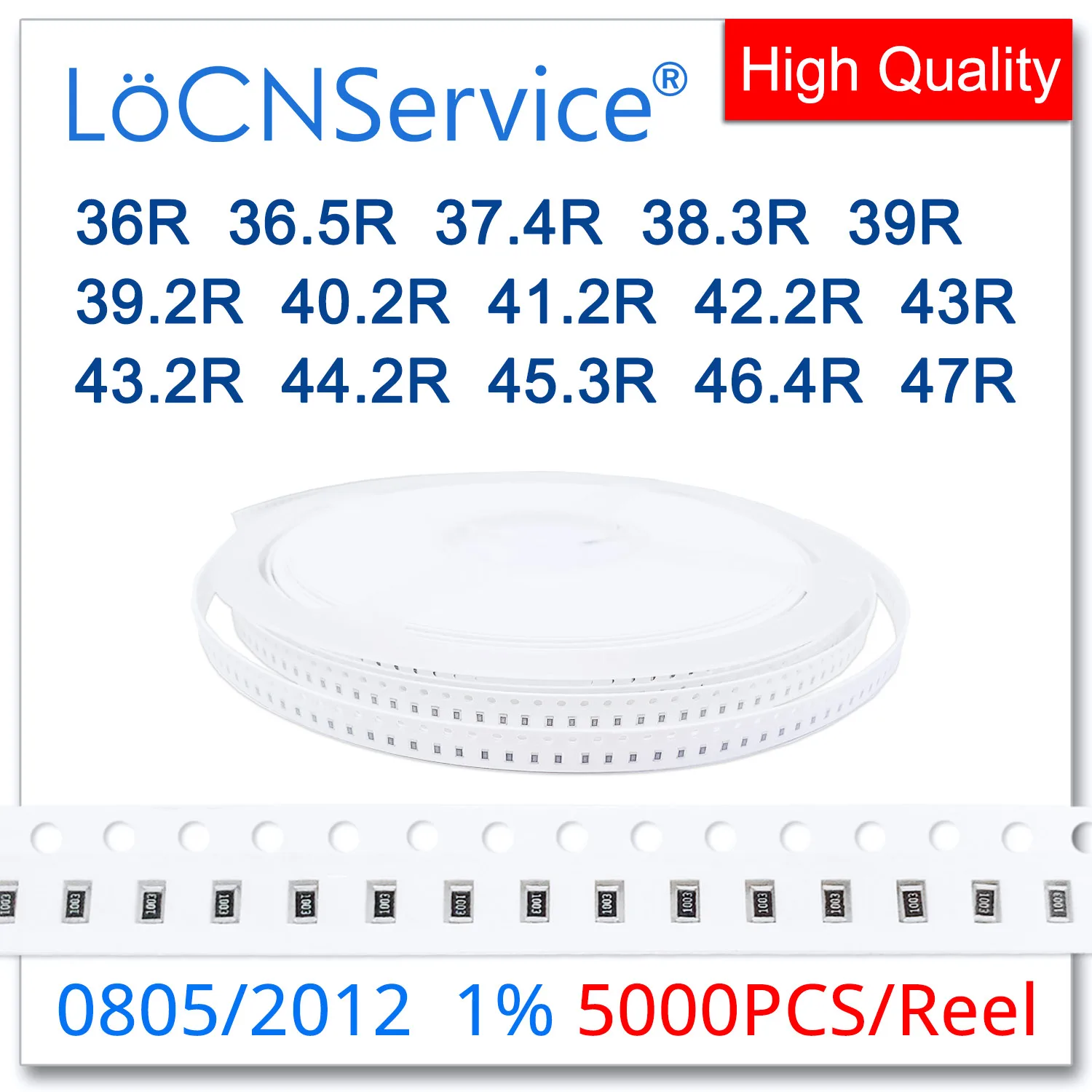 

LoCNService 0805 1% 5000 шт. 36R 36.5R 37.4R 38.3R 39R 39.2R 40.2R 41.2R 42.2R 43R 43.2R 45,3r 46.4R 47R 2012 резистор Ом