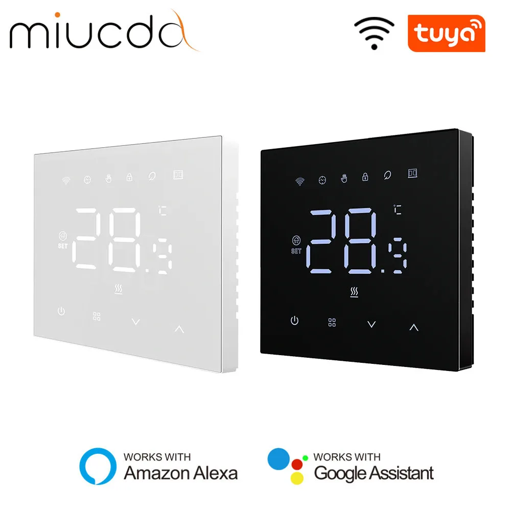 MIUCDA Tuya Wifi Termostato Intelligente Riscaldamento Elettrico Acqua Caldaia A Gas Regolatore di Temperatura Funziona Con Google Casa Alexa Alice