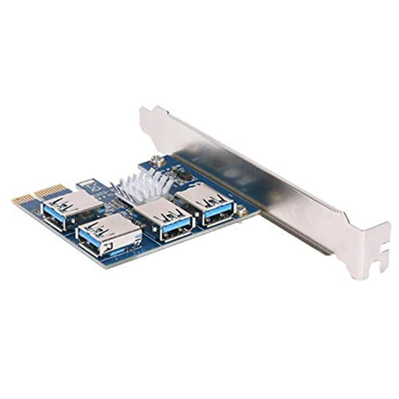 5 Stuks Pcie 1 Naar 4 Pci Express 16x Riser Card Pci-e 1x Naar Externe 4 Pci-e Slot Adapter Multiplier