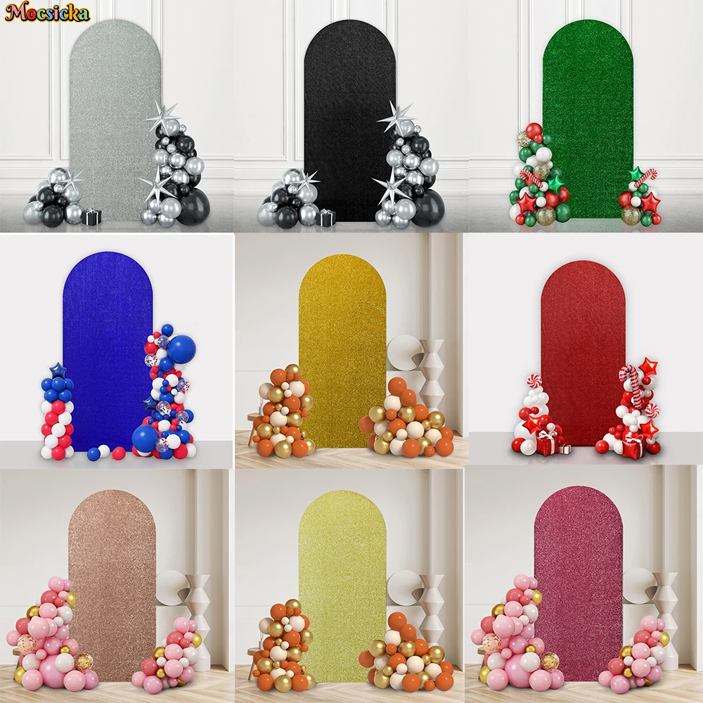 

Mocsicka Arched Backdrop Cover for Boy Girl Birthday Party Decor Double-sided Baby Shower Arch Wedding Party Birthday Background