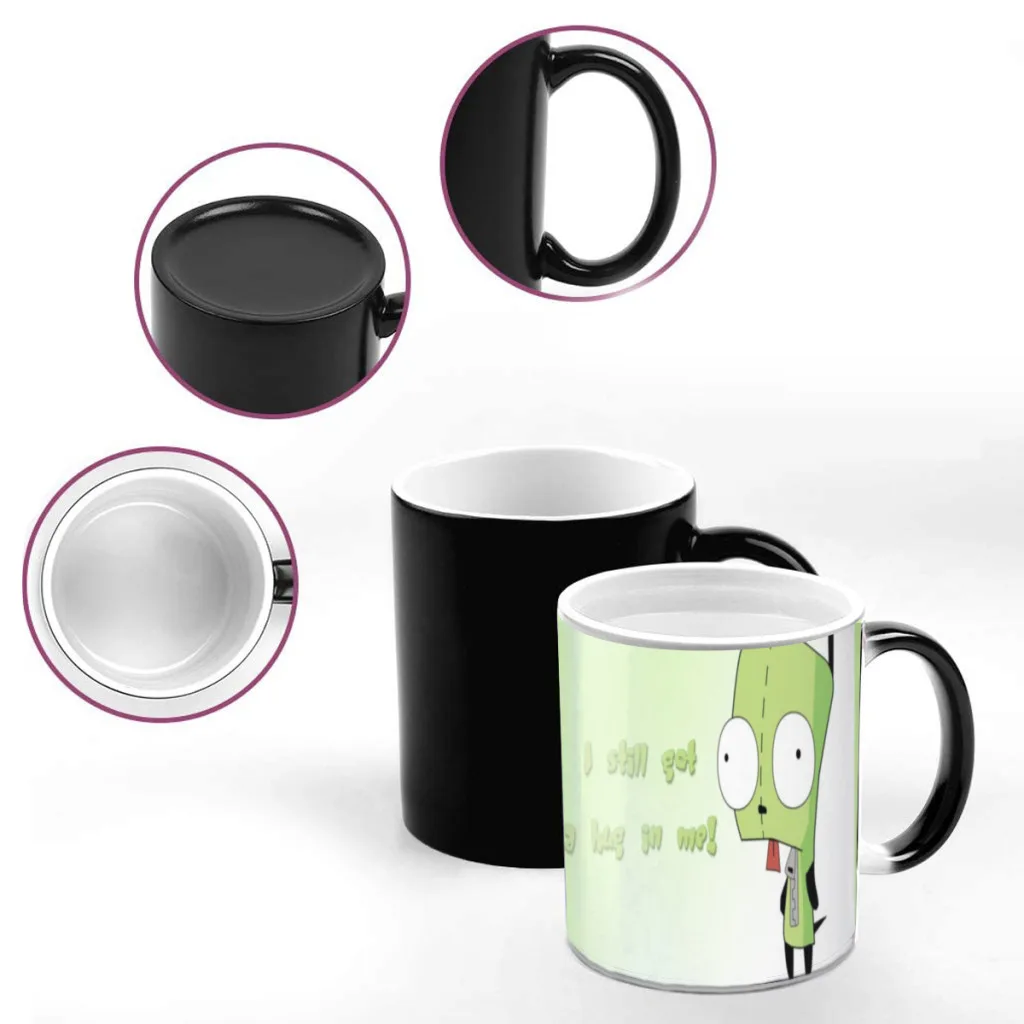 I-Invader Z-Zim Cartoon One Piece Coffee Mugs And Mug Creative Color Change Tea Cup Ceramic Milk Cups Novelty Gifts