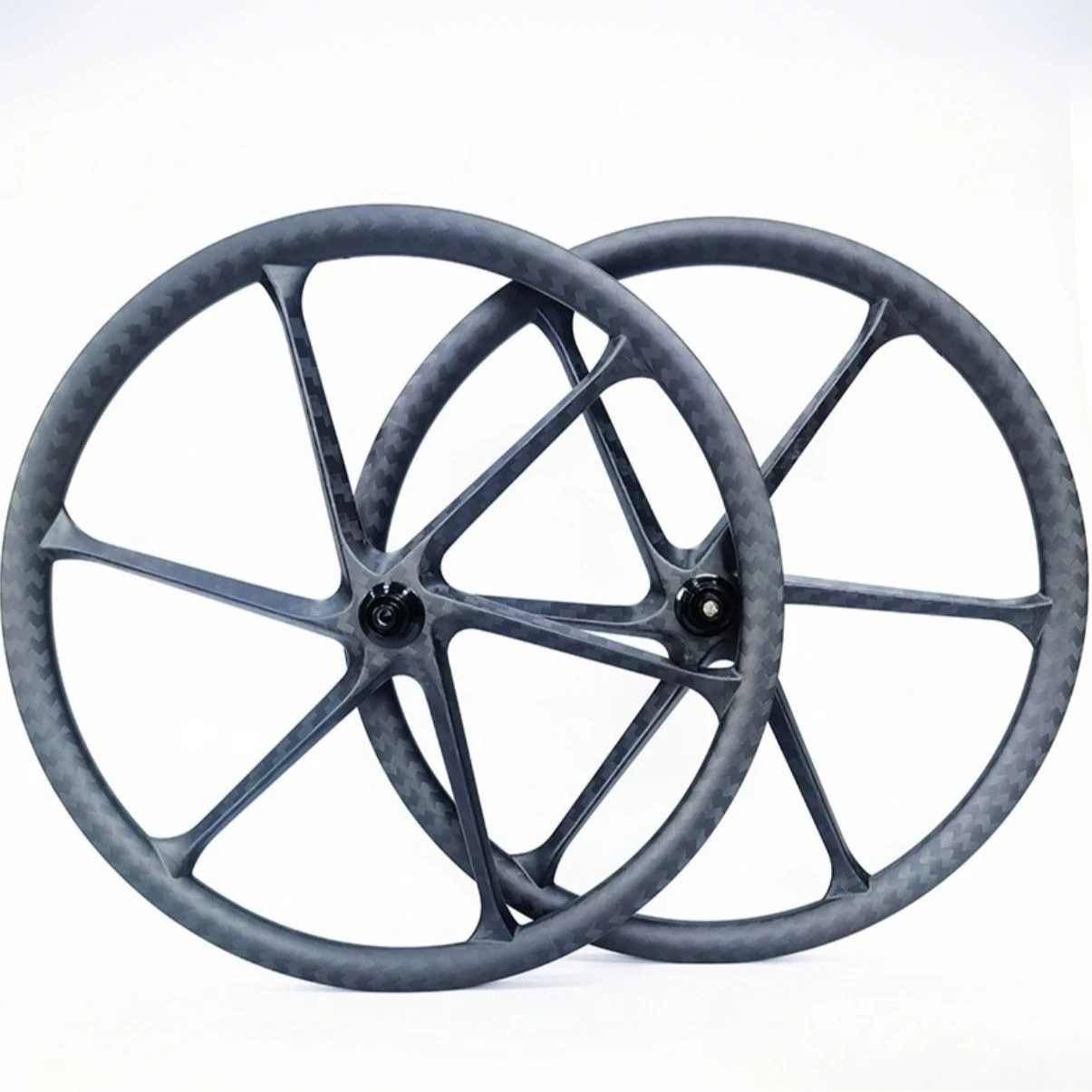 

Carbon Fiber 700C Road Bicycle 6 Spokes Wheelset Center Lock Disc / Rim Brake 28mm Width 38mm Depth UD/3K/12K Six Spoke Wheels