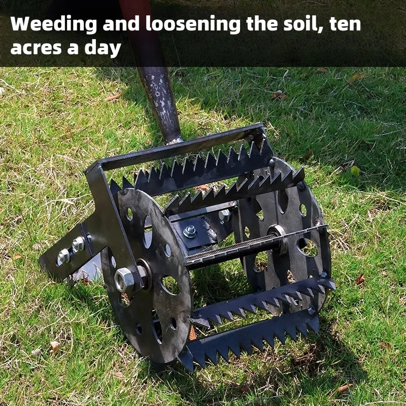 Garden Weeding Head Cultivator Grass Remover Tool Farm Weeder Wheel Accessories