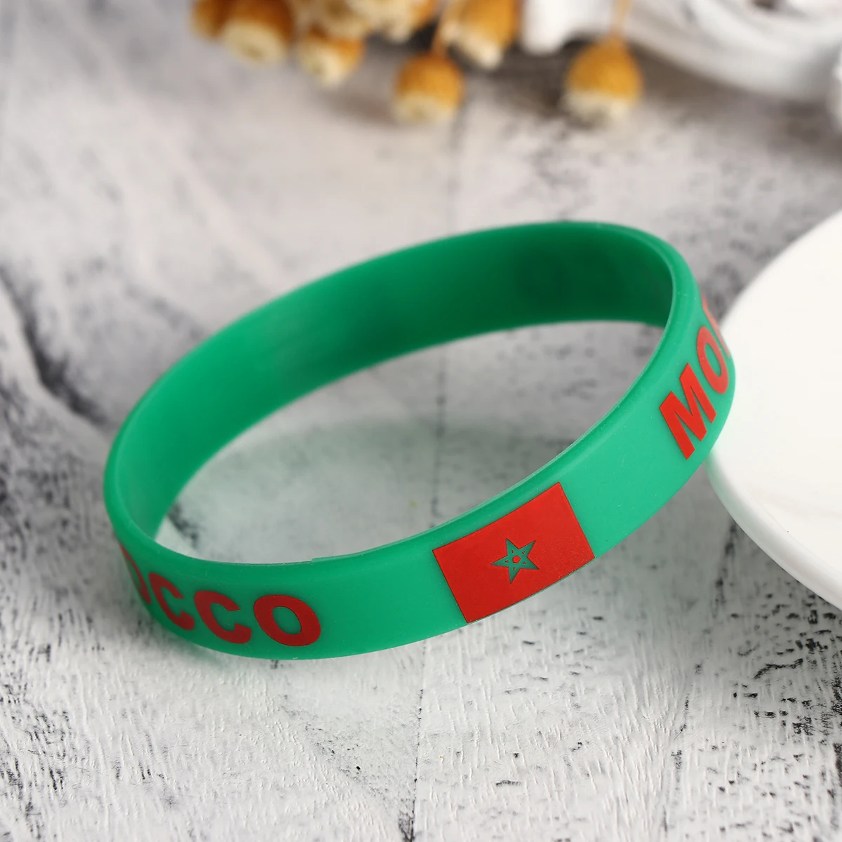 

12 Pcs Silicone Wristbands Durable One Size Fits Most Country Flag Bracelets Football Matches Games Events