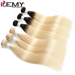 Tissage en Lot Brésilien Remy Naturel Lisse Blond Miel, Extension Capillaire, 8-26 Pouces, 613, 1/3/4 Mèches