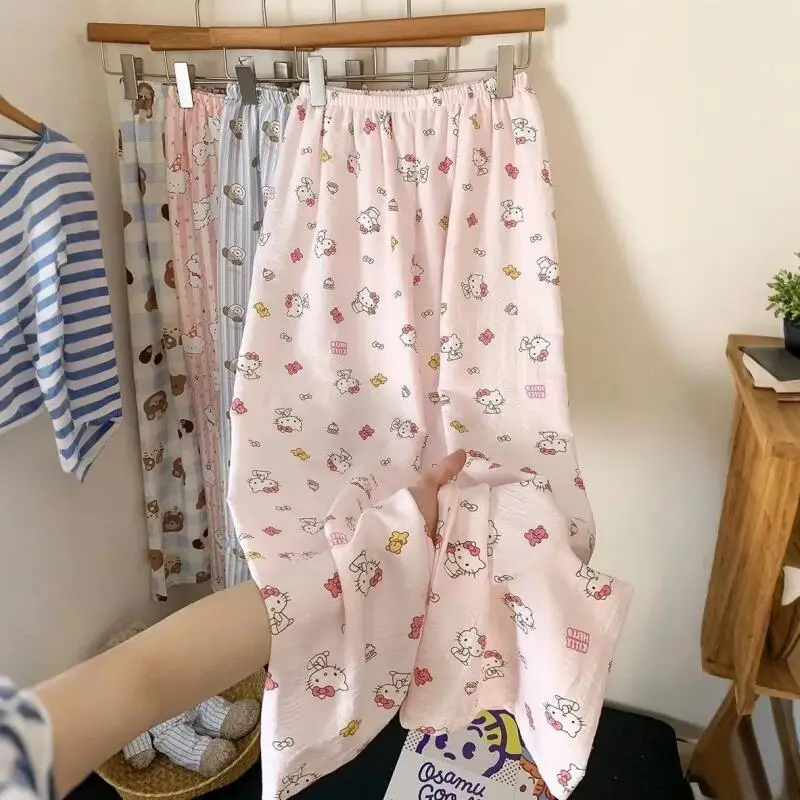 Hot selling cute cartoon summer cool pajamas, loose and comfortable, large size home pajamas, casual and can be worn outside