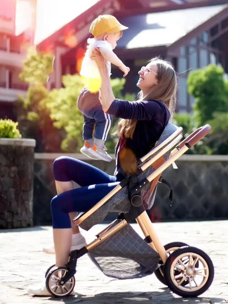 Compacte 3-in-1 babywandelwagen, kinderwagen, reissysteem met ruimtebesparende vouwfunctie, éénhands inklapbaar, lichtgewicht frame, ademende stof, extra grote kap, zachte newborn-voering, - afbeelding 2