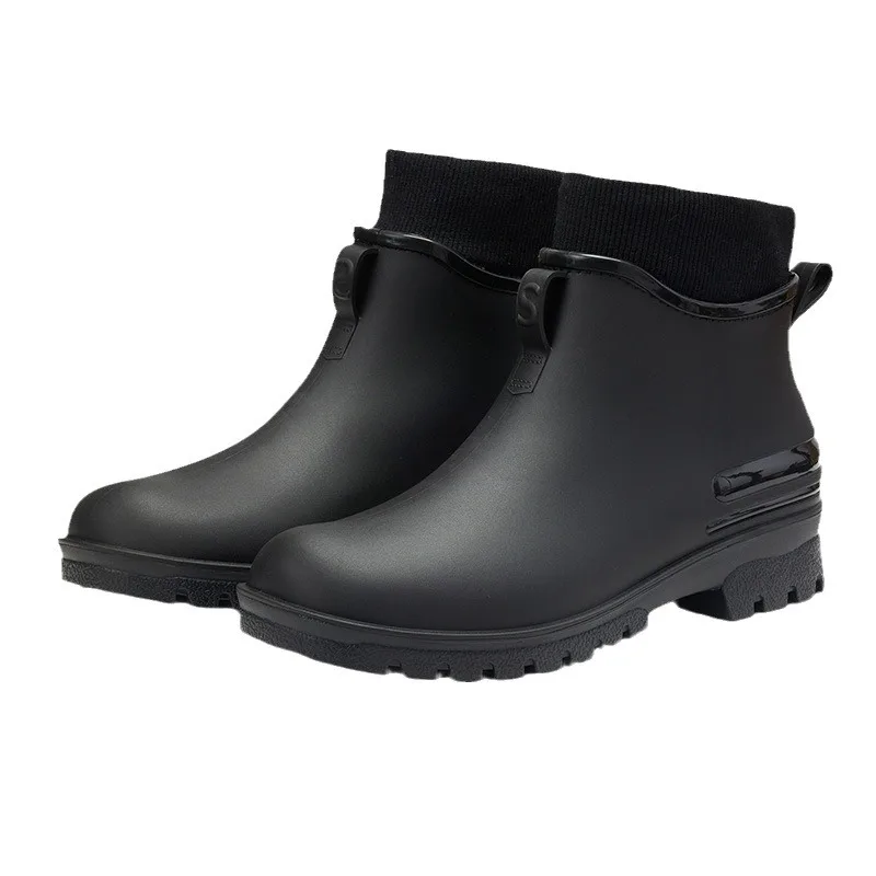 New Rain Boots for Men  Waterproof Car Wash Work Shoes, Non-slip Couples Mid-calf Fishing, Dirt-resistant Waterproof Shoes