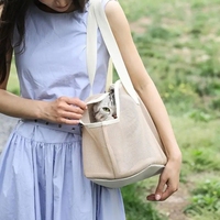 Dog Chest Carrier Portable Pet Purse Sling Foldable Breathable Pet Mesh Sling Small Dog Cat SoftSided Carrier 21x38x27cm