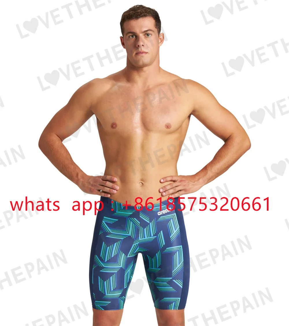 Men's Puzzled Jammer Swimsuit Competition Swimwear Beach Shorts Swimming Trunks Swim Trunks Quick Dry Uv Surf Jammer Swimsuit