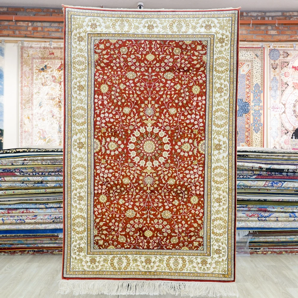 

91x152cm Turkish Silk Classical Persian Carpet Hand Knotted Exquisite Oriental Rugs (LH1045B)