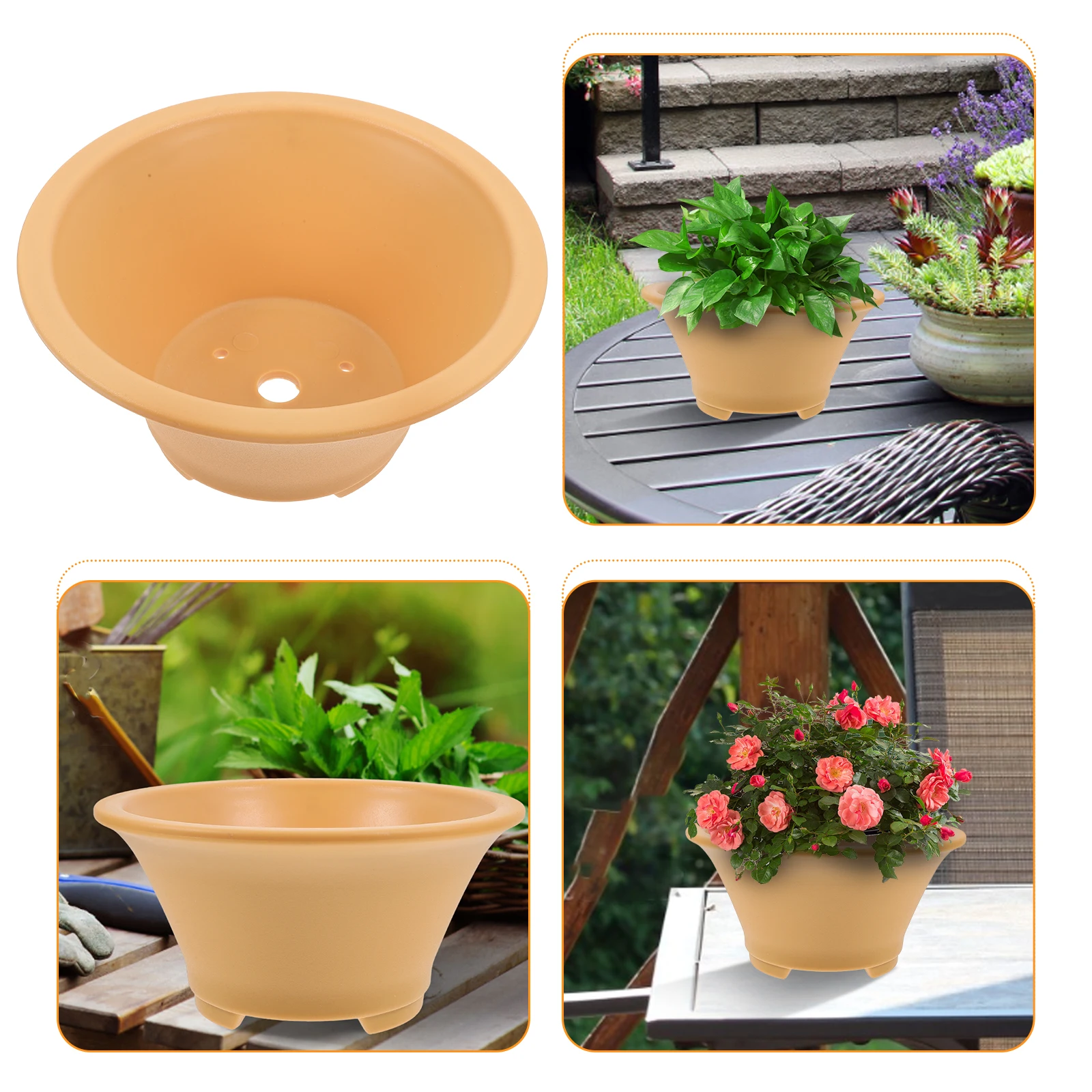 

Resin Flower Pot Cactus Pots Succulents Plants Planter Desktop Hollowed Balcony Home Plant Holder With Drainage Hole