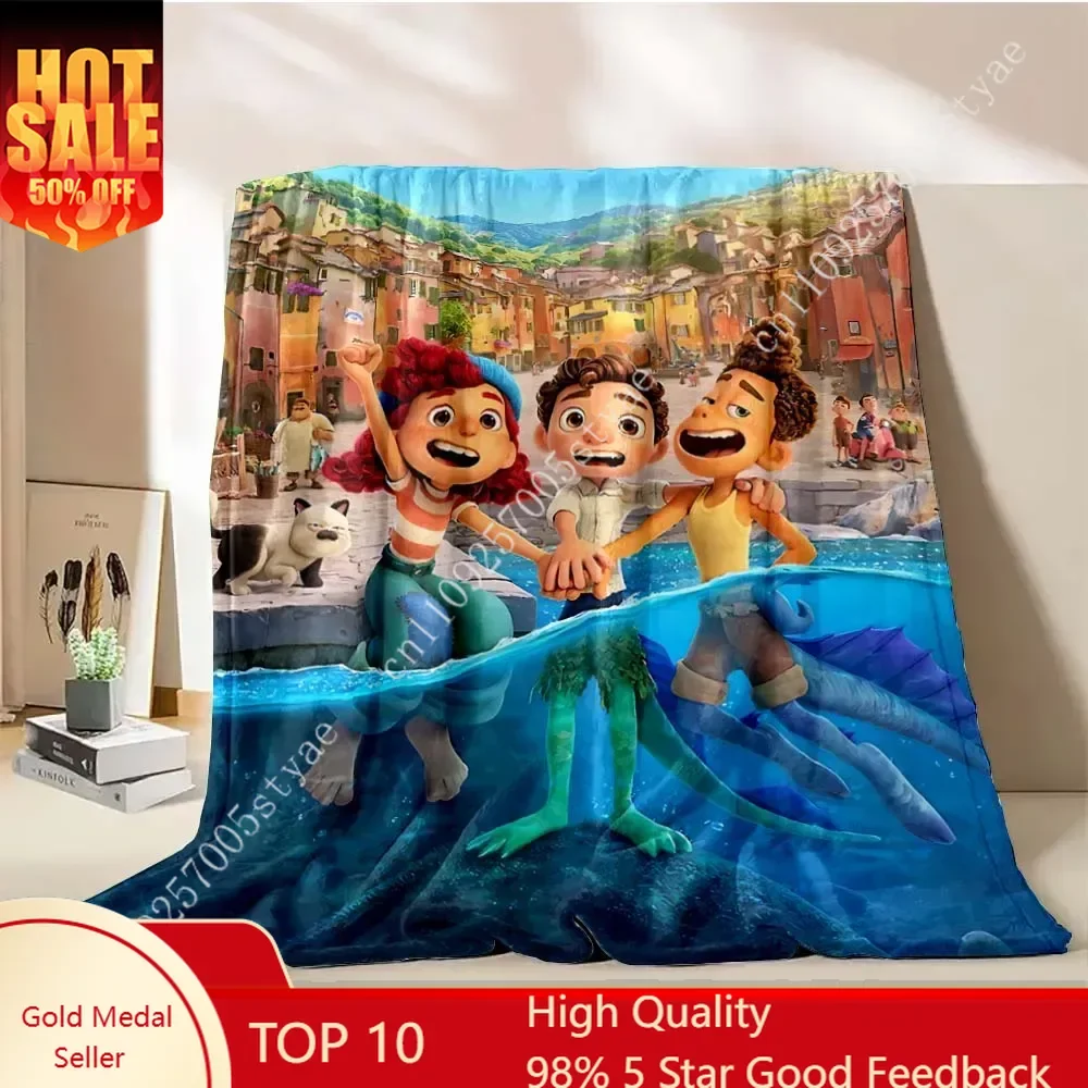 

Luca Blankets Disney Cartoon Plush Blanket Soft Indoor Decoration Child Holiday Party Boy Girl Gifts Warm Custom Quilt