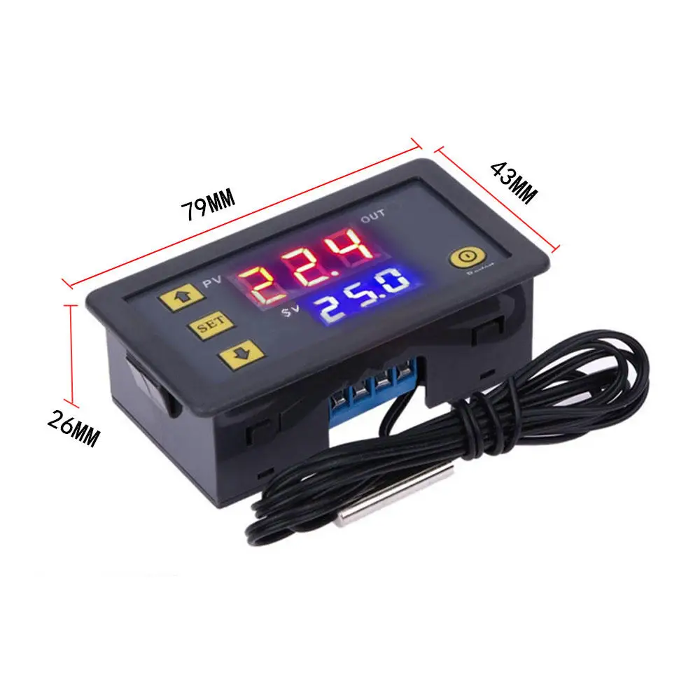 DC12V/24V Digital Temperature Controller Thermostat K Type Thermocouple Sensor W3230