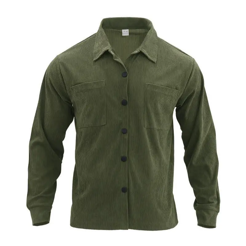 

Men's Heavyweight Corduroy Long Sve irt Casual Large Size Open Cardigan Autumn Winter Faion Resistant to Fading And ...