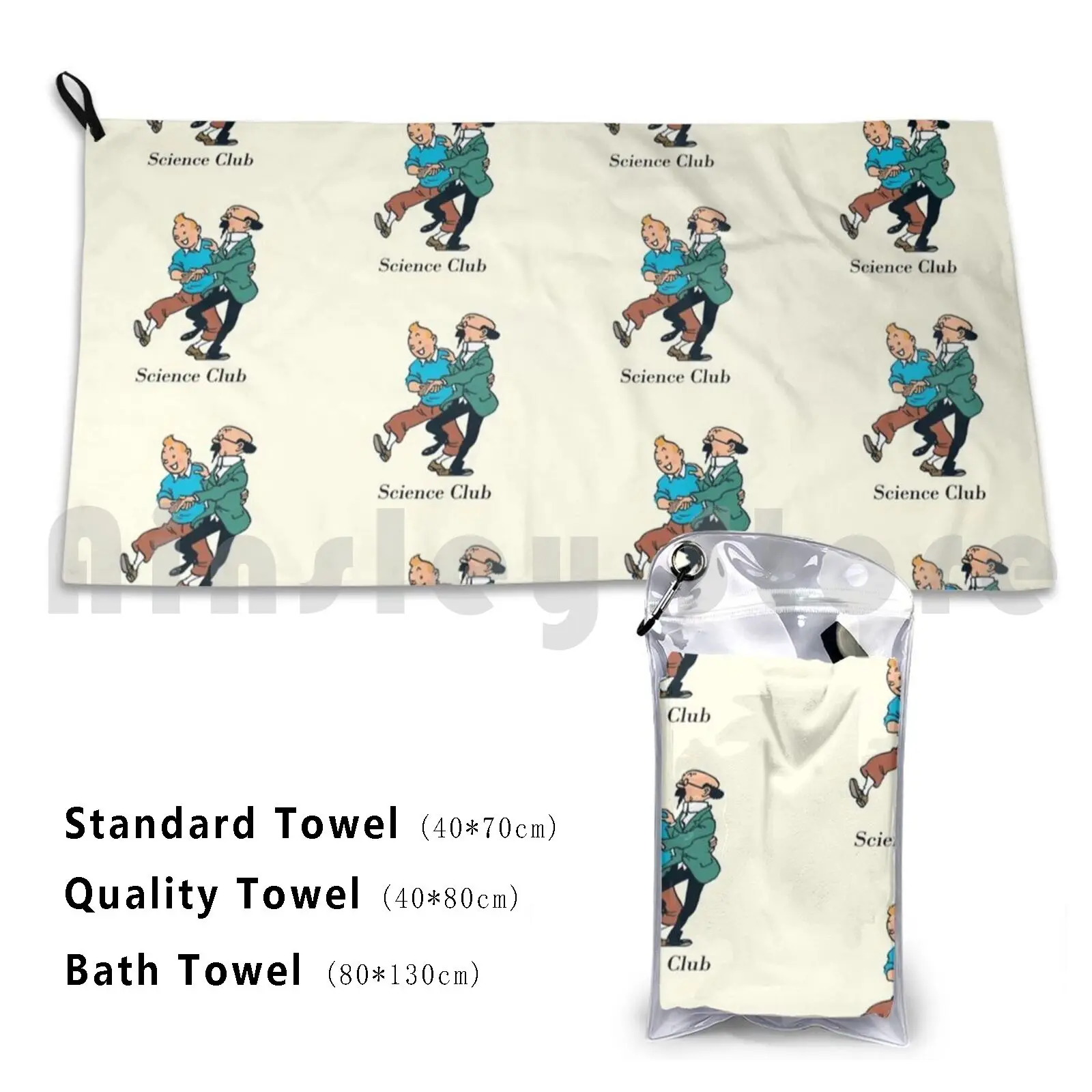 Towel Two Scientists. 2100 Science Club And Milou Adventurer Bd Cartoon
