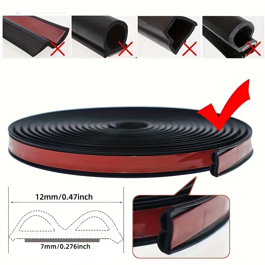 Car Door Soundproof Anti-Dust Seal Strip Car Door Seal Strip Universal Noise Insulation Truck Car Rubber Waterproof Seals