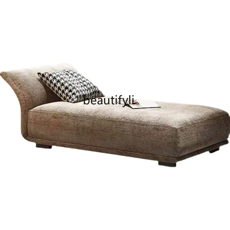 D2520 Italian Minimalist Living Room Chaise Lounge Beauty Backrest Sofa Fabric Single Bed Bedroom Small Apartment Recliner Elect