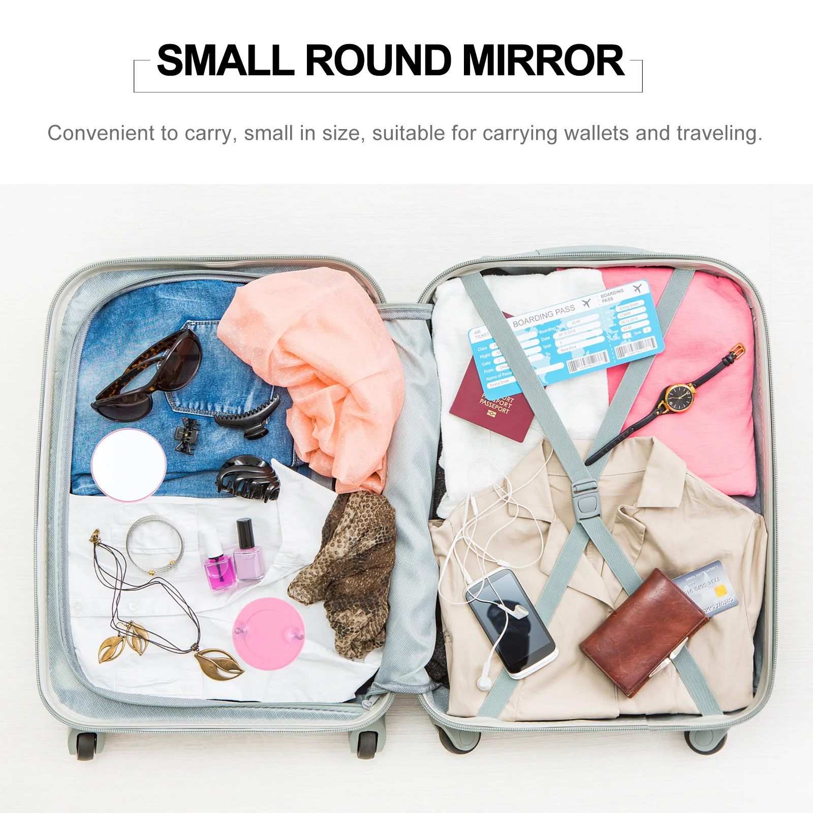 

6 Pcs Magnifier Mini Mirror Portable Makeup Handheld Magnifying 10X Round