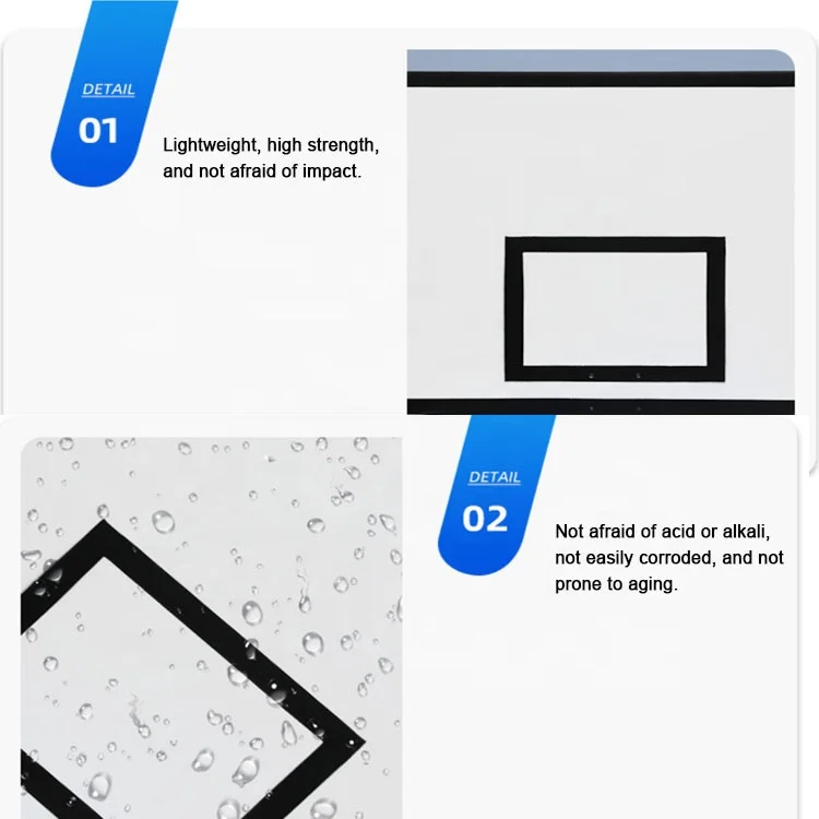 Papan Pantul Bola Basket Fiberglass Standar Luar Ruangan 1,8m