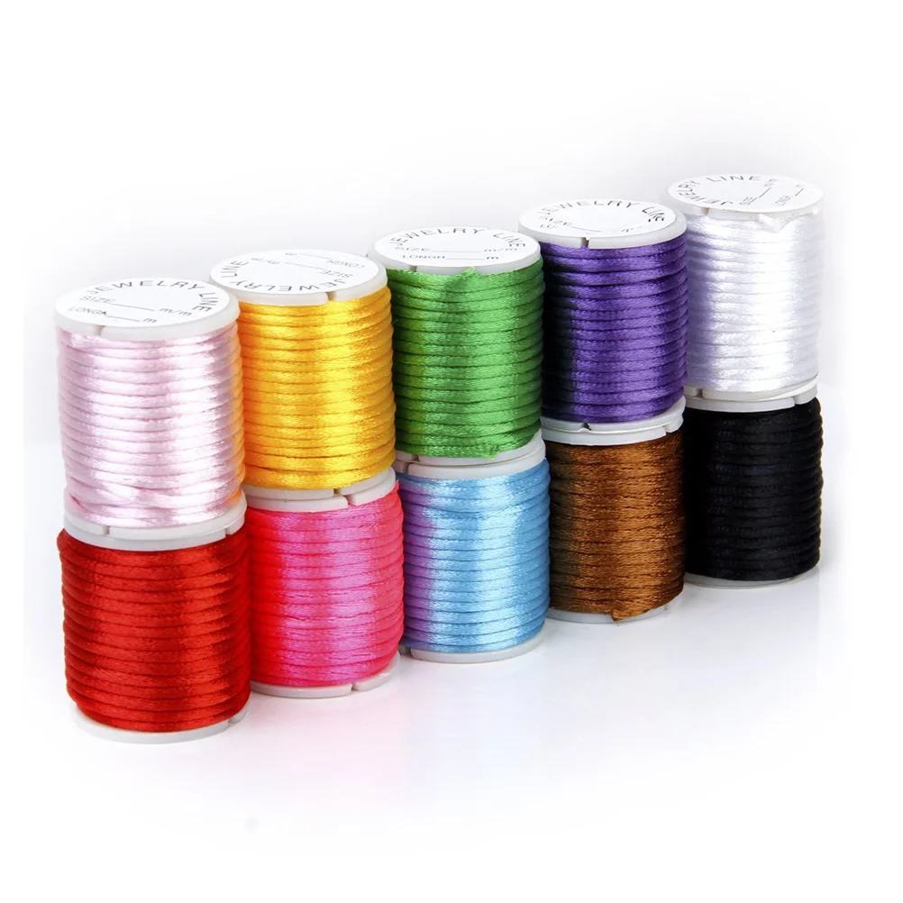 

10 Pcs Knitting Cord Kids Bracelets Necklace Beading Thread Nylon 2mm Child Kit