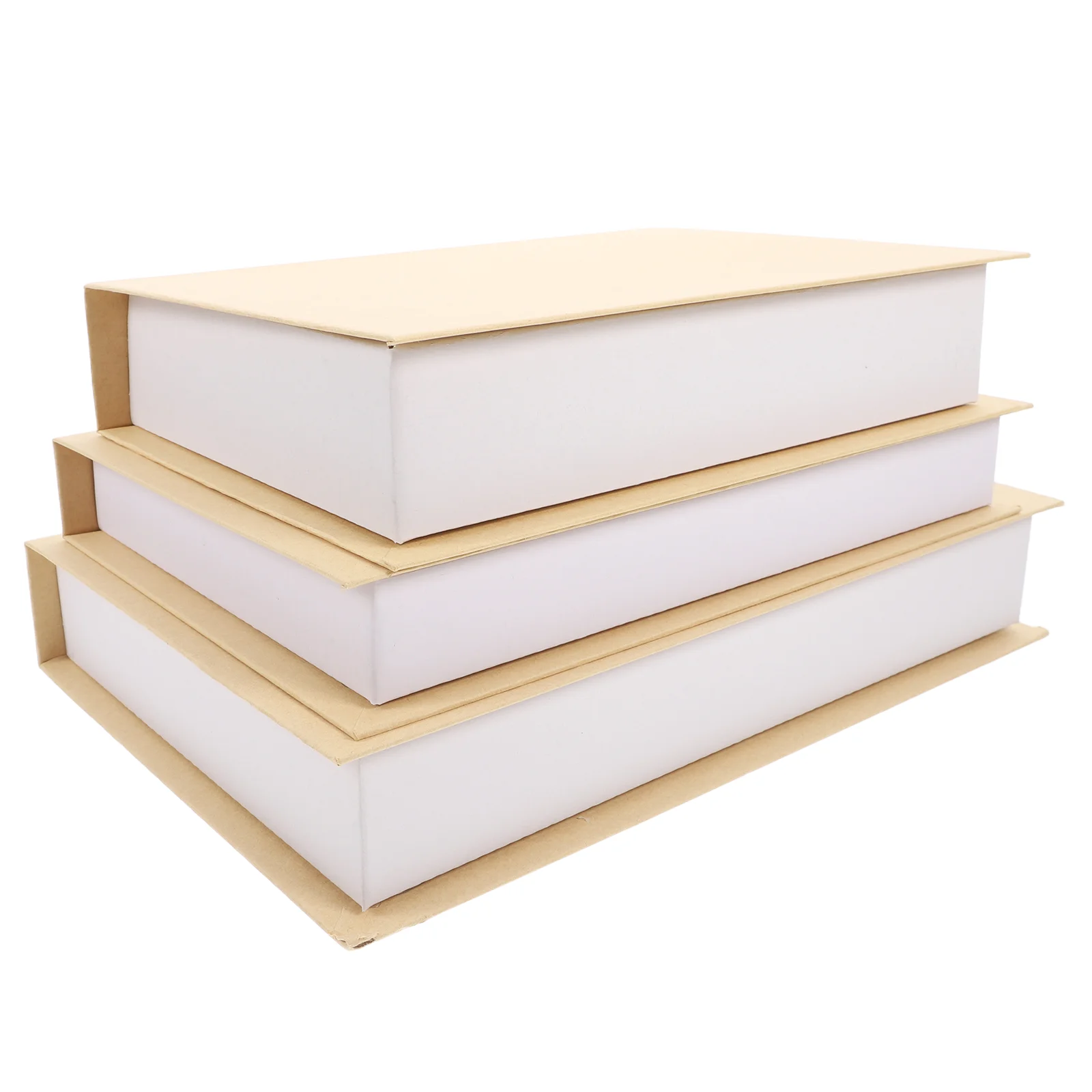 

3 Pcs Book Shelf Fake Decoration Ornaments Faux Decortive Books Household Khaki Decorative for Bookshelf
