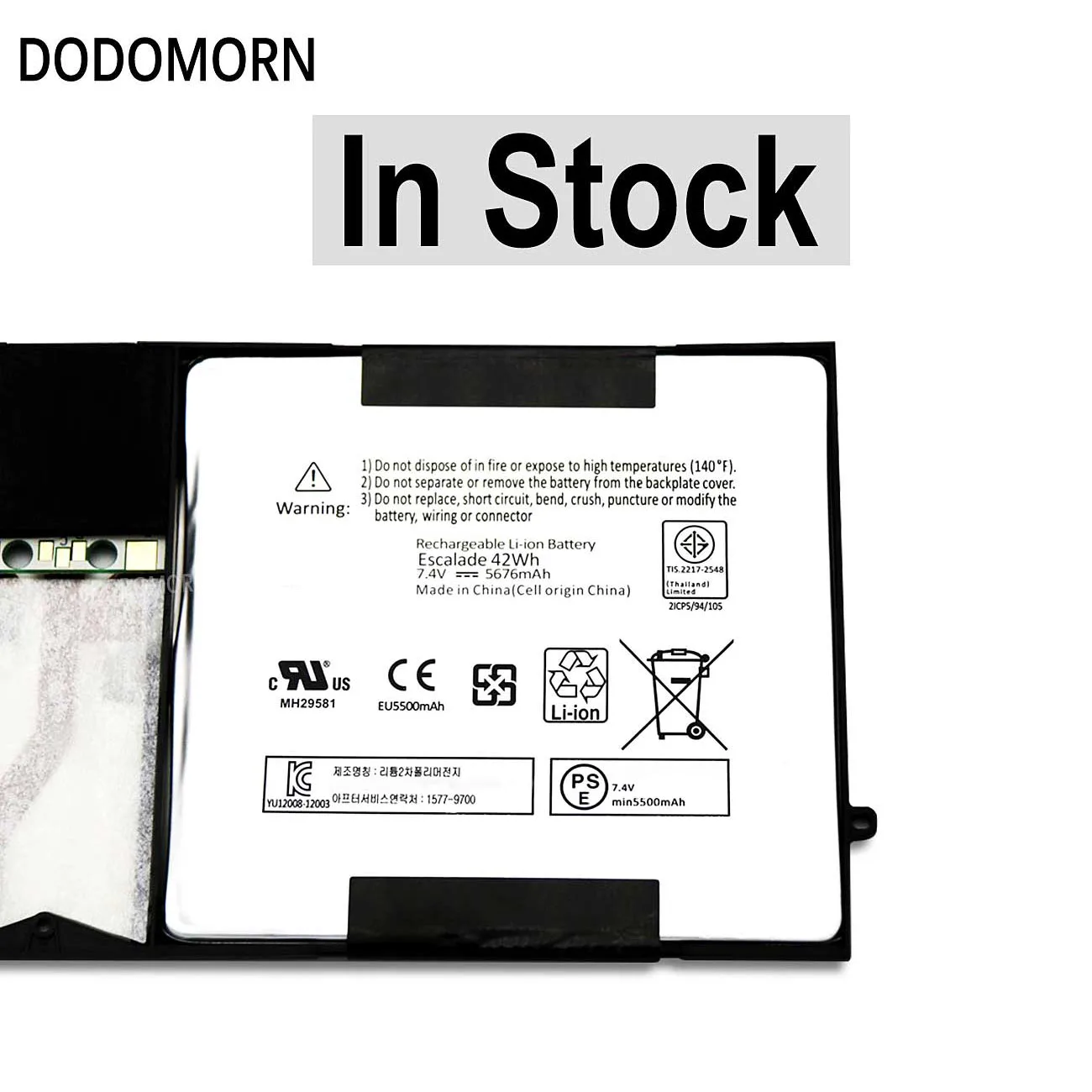 Batería DODOMORN P21GU9 para Microsoft Surface Pro 2 1601/Pro 1 1501 Tablet PC baterías de ordenador portátil 7,4 V 42Wh 5676mAh de alta calidad